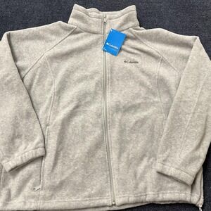 Columbia Jacket Womens 3X Gray Full Zip Fleece Plus Size Outdoors Hiking